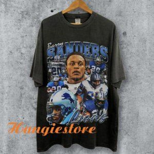 Barry Sanders Vintage 90s Graphic Style T-shirt, Barry Sande